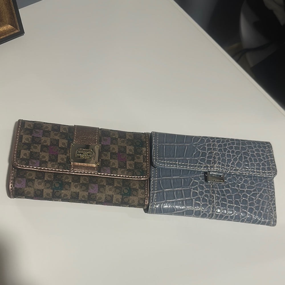 Liz Claiborne Wallet Set in Brown and light Blue  2 for price of 1!